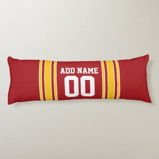 名前と番号を持つスポーティチームジャージー ボディピロー (裏面)