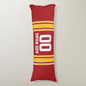 名前と番号を持つスポーティチームジャージー ボディピロー (正面縦)