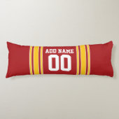 名前と番号を持つスポーティチームジャージー ボディピロー (正面)