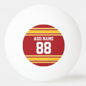 名前と番号を持つチームジャージー 卓球ボール (裏面)