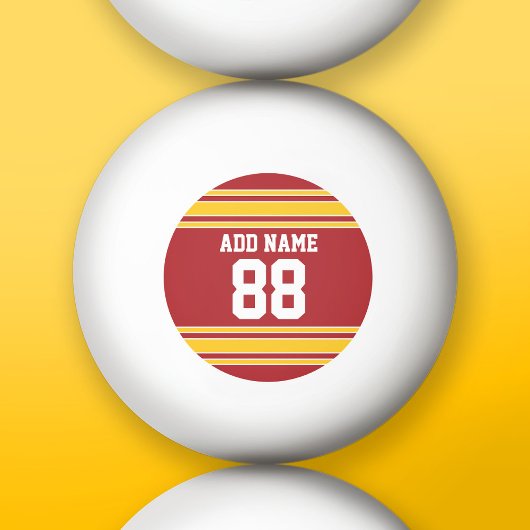 名前と番号を持つチームジャージー 卓球ボール