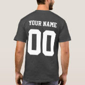 名前と番号を持つホッケーゴアリー語アート Tシャツ (裏面)