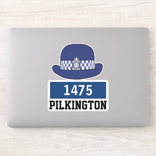 名前と番号を持つ女性の英国警察の巡査ハット シール (コンピューター)