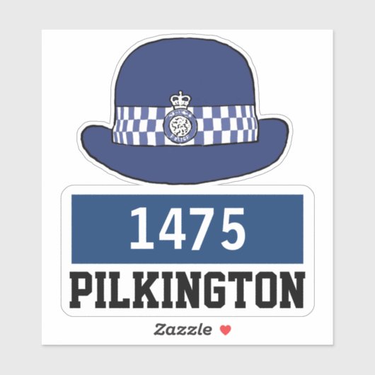 名前と番号を持つ女性の英国警察の巡査ハット シール (シート)