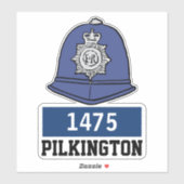 名前と番号を持つ英国警察の巡査ヘルメット シール (シート)