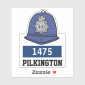 名前と番号を持つ英国警察の巡査ヘルメット シール (シート)