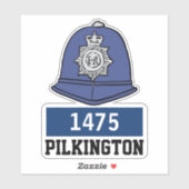 名前と番号を持つ英国警察の巡査ヘルメット シール (シート)