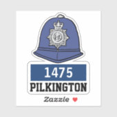 名前と番号を持つ英国警察の巡査ヘルメット シール (シート)