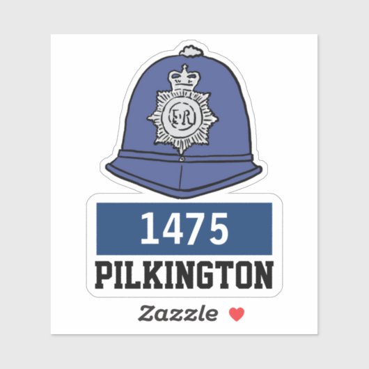 名前と番号を持つ英国警察の巡査ヘルメット シール (シート)