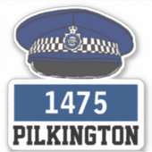 名前と番号を持つ英国警察官将校の男性 シール (正面)