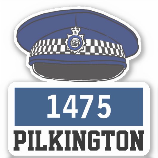 名前と番号を持つ英国警察官将校の男性 シール (正面)