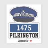 名前と番号を持つ英国警察官将校の男性 シール (シート)