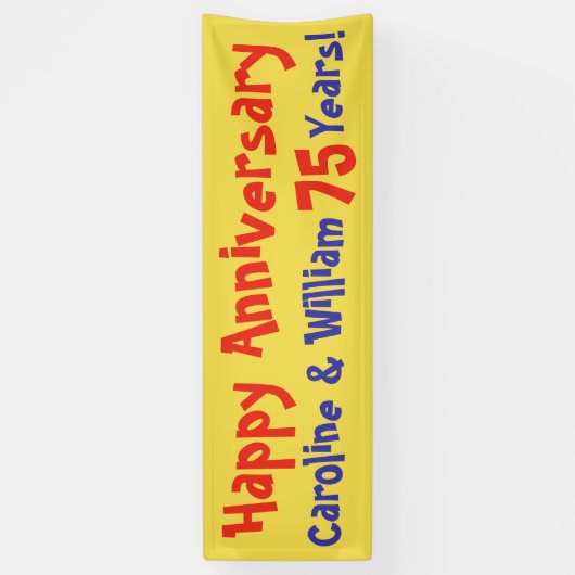 名前と番号を持つ記念日バナー 横断幕 (縦)