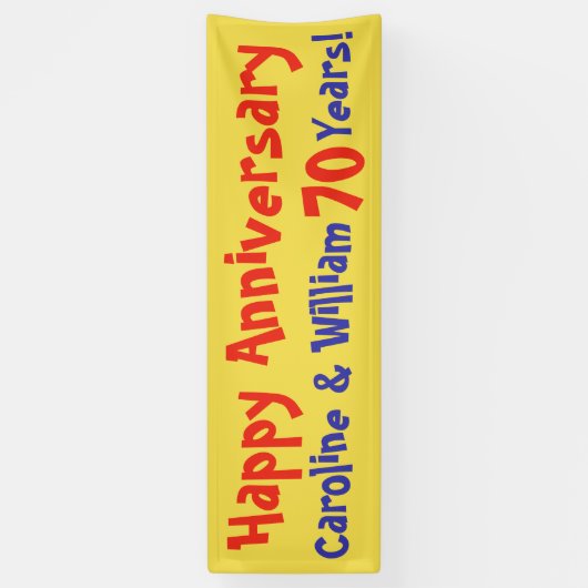 名前と番号を持つ記念日バナー 横断幕 (縦)