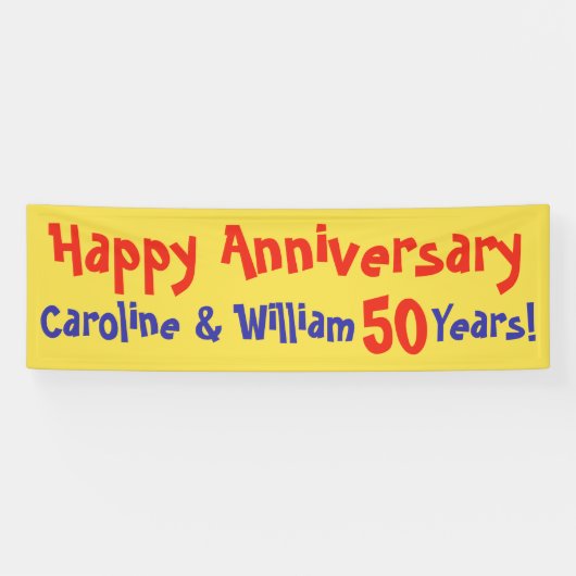 名前と番号を持つ記念日バナー 横断幕 (横)