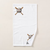 名前と番号を追加する野球の交差こうもり バスタオルセット (ハンドタオル)