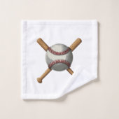 名前と番号を追加する野球の交差こうもり バスタオルセット (ウォッシュタオル)