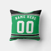 名前と番号グリーンカスタマイズ可能ホッケージャージー クッション (裏面)