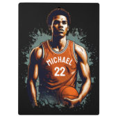 名前と番号バスケットボールプレーヤーの追加カスタム方法 クリップボード (裏面)