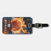 名前と番号バスケットボールプレーヤーの追加カスタム方法 ラゲッジタグ (正面横)