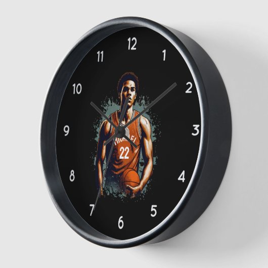 名前と番号バスケットボールプレーヤーの追加カスタム方法 壁時計 (傾斜)