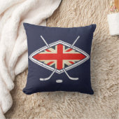 名前と番号ブリティッシュ・アイスホッケー クッション (ブランケット)