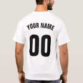 名前と番号ホッケーを見たいな Tシャツ (裏面)