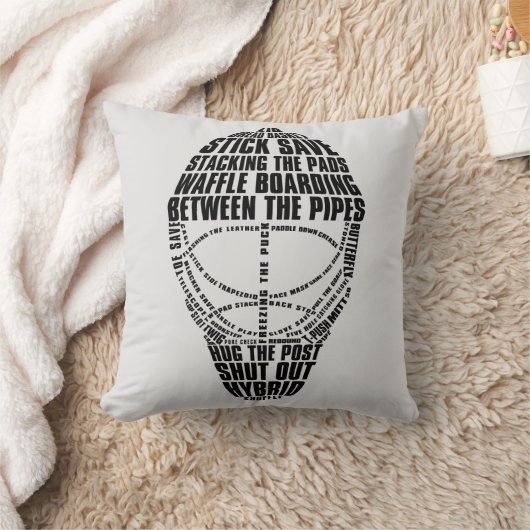 名前と番号ホッケーゴーアマスク クッション (ブランケット)