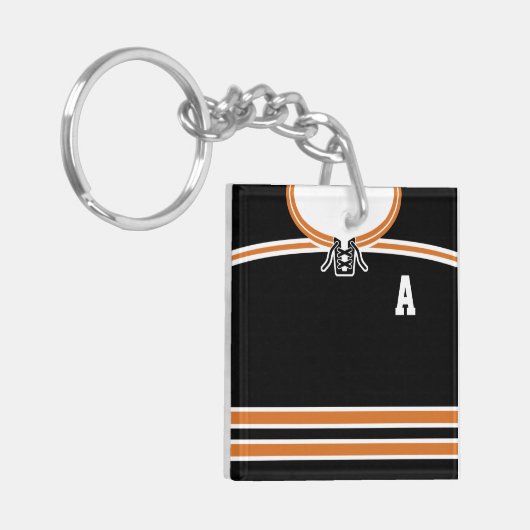 名前と番号ホッケージャージーキーリング、ラクロス キーホルダー (正面左)