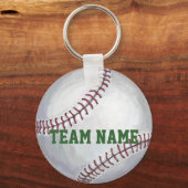 名前と番号付きの野球 キーホルダー (正面)