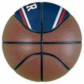 名前と番号付き青と赤のスポーツジャージー バスケットボール (右)