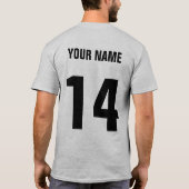 名前と番号Tシャツシャーシーのサッカーランゲージ Tシャツ (裏面)