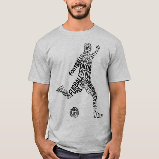 名前と番号Tシャツシャーシーのサッカーランゲージ Tシャツ (正面)