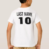 名前と番号Tシャツ。 Tシャツ (裏面)