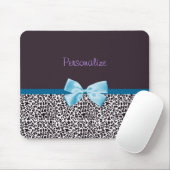名前と粋なヒョウのプリントそして一流 マウスパッド (マウス)