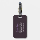 名前と粋なヒョウのプリントそして一流 ラゲッジタグ (裏面縦)