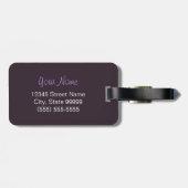 名前と粋なヒョウのプリントそして一流 ラゲッジタグ (裏面横)