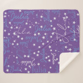 名前と紫の斑点星 シェルパブランケット (正面(横))