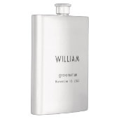 名前と結婚式での役割が入った、世界に一つだけの groom へのギフト フラスク (右)