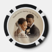 名前と結婚式の日付入りフォトギフト ポーカーチップ (裏面)