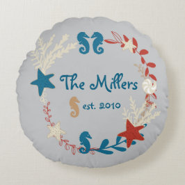 名前と結婚日が入ったオリジナルの枕 ラウンドクッション