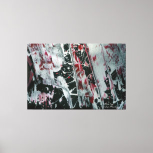 名前と署名の付いたブラックパール キャンバスプリント