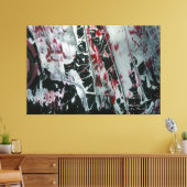 名前と署名の付いたブラックパール キャンバスプリント (インサイチュ (リビング))