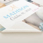 名前と誕生日付きカスタマイズ可能なパステル動物 シェルパブランケット (3/4)