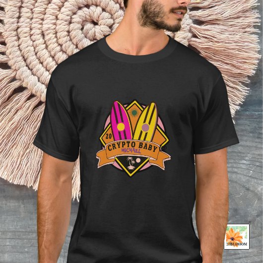 名前と誕生日付を持つCRYPTOベビーベビー Tシャツ