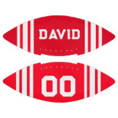 名前と赤と白番号のチームカラー アメリカンフットボール (パネル)