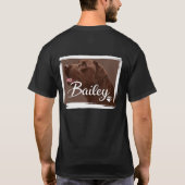 名前と足跡入りオーダーメイド犬の肖像Tシャツ Tシャツ (裏面)