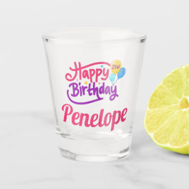 名前と風船で21歳の誕生日おめでとう ショットグラス