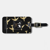 名前と飛行機のワールドトラベルの荷物タグ ラゲッジタグ (正面横)