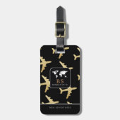 名前と飛行機のワールドトラベルの荷物タグ ラゲッジタグ (正面縦)